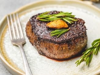 Rosemary Filet Mignon on a plate